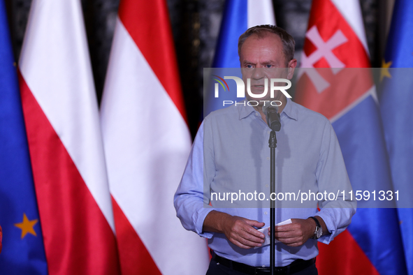 Polish Prime Minister Donald Tusk meets with European Commission President Ursula von der Leyen, Czech Prime Minister Petr Fiala, Slovak Pri...