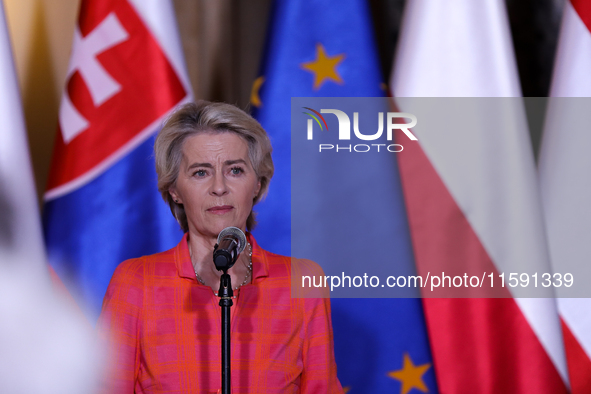 European Commission President Ursula von der Leyen meets with Polish Prime Minister Donald Tusk, Czech Prime Minister Petr Fiala, Slovak Pri...