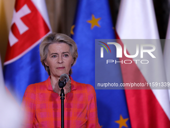 European Commission President Ursula von der Leyen meets with Polish Prime Minister Donald Tusk, Czech Prime Minister Petr Fiala, Slovak Pri...