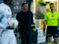 Roberto D'aversa coaches Empoli FC during the Serie A TIM match between Cagliari Calcio and Empoli FC in Italy, on September 20, 2024 (