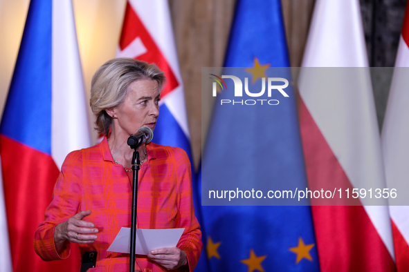 European Commission President Ursula von der Leyen meets with Polish Prime Minister Donald Tusk, Czech Prime Minister Petr Fiala, Slovak Pri...