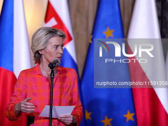 European Commission President Ursula von der Leyen meets with Polish Prime Minister Donald Tusk, Czech Prime Minister Petr Fiala, Slovak Pri...