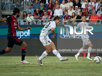 Lorenzo Colombo (Empoli FC) during the Serie A TIM match between Cagliari Calcio and Empoli FC in Italy on September 20, 2024 (