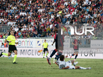 Yerry Mina (#26 Cagliari Calcio) during the Serie A TIM match between Cagliari Calcio and Empoli FC in Italy on September 20, 2024 (