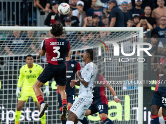 Tommaso Augello (#27 Cagliari Calcio) during the Serie A TIM match between Cagliari Calcio and Empoli FC in Italy, on September 20, 2024 (