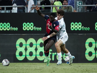 Zito Luvumbo (#77 Cagliari Calcio) during the Serie A TIM match between Cagliari Calcio and Empoli FC in Italy on September 20, 2024 (