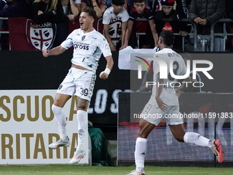 Sebastiano Esposito (Empoli FC) celebrates during the Serie A TIM match between Cagliari Calcio and Empoli FC in Italy, on September 20, 202...