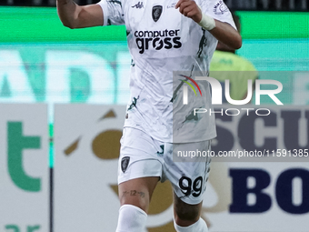 Sebastiano Esposito (Empoli FC) celebrates during the Serie A TIM match between Cagliari Calcio and Empoli FC in Italy, on September 20, 202...