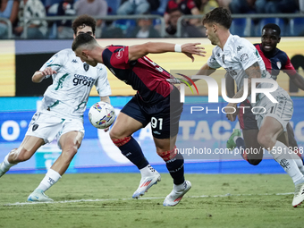 Roberto Piccoli (#91 Cagliari Calcio) during the Serie A TIM match between Cagliari Calcio and Empoli FC in Italy, on September 20, 2024 (