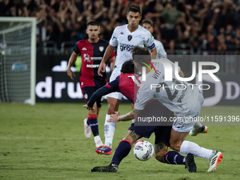 Nicolas Viola (#10 Cagliari Calcio) and Mattia Viti (Empoli FC) during the Serie A TIM match between Cagliari Calcio and Empoli FC in Italy...