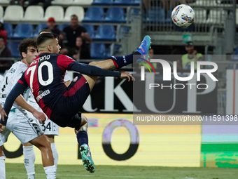 Gianluca Gaetano (#70 Cagliari Calcio) during the Serie A TIM match between Cagliari Calcio and Empoli FC in Italy on September 20, 2024 (