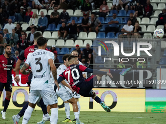 Gianluca Gaetano (#70 Cagliari Calcio) during the Serie A TIM match between Cagliari Calcio and Empoli FC in Italy on September 20, 2024 (