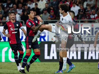 Gianluca Lapadula (#9 Cagliari Calcio) during the Serie A TIM match between Cagliari Calcio and Empoli FC in Italy, on September 20, 2024 (