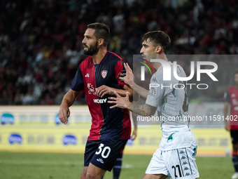 Leonardo Pavoletti (#29 Cagliari Calcio) during the Serie A TIM match between Cagliari Calcio and Empoli FC in Italy, on September 20, 2024...