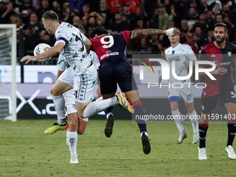 Gianluca Lapadula (#9 Cagliari Calcio) during the Serie A TIM match between Cagliari Calcio and Empoli FC in Italy, on September 20, 2024 (