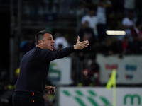 Roberto D'aversa coaches Empoli FC during the Serie A TIM match between Cagliari Calcio and Empoli FC in Italy, on September 20, 2024. (