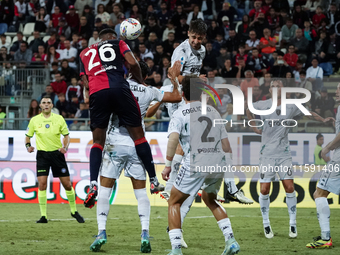 Yerry Mina (#26 Cagliari Calcio) during the Serie A TIM match between Cagliari Calcio and Empoli FC in Italy on September 20, 2024 (