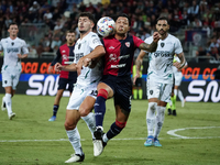 Liberato Cacace (Empoli FC) and Gianluca Lapadula (#9 Cagliari Calcio) during the Serie A TIM match between Cagliari Calcio and Empoli FC in...