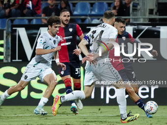 Gianluca Gaetano (#70 Cagliari Calcio) during the Serie A TIM match between Cagliari Calcio and Empoli FC in Italy on September 20, 2024 (