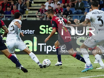 Leonardo Pavoletti (#29 Cagliari Calcio) during the Serie A TIM match between Cagliari Calcio and Empoli FC in Italy, on September 20, 2024...