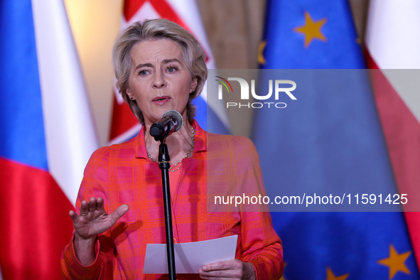 European Commission President Ursula von der Leyen meets with Polish Prime Minister Donald Tusk, Czech Prime Minister Petr Fiala, Slovak Pri...