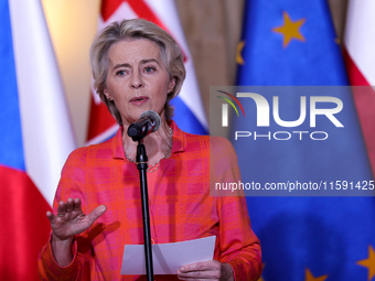 European Commission President Ursula von der Leyen meets with Polish Prime Minister Donald Tusk, Czech Prime Minister Petr Fiala, Slovak Pri...