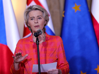 European Commission President Ursula von der Leyen meets with Polish Prime Minister Donald Tusk, Czech Prime Minister Petr Fiala, Slovak Pri...