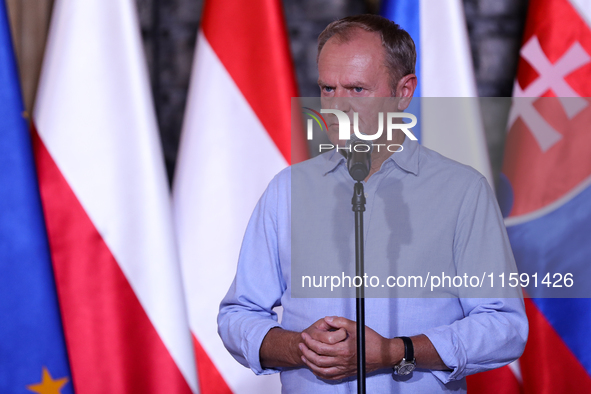 Polish Prime Minister Donald Tusk meets with European Commission President Ursula von der Leyen, Czech Prime Minister Petr Fiala, Slovak Pri...