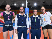 Fiona Maeder of Volleyball Academy and Michela Rucli of Roma Volley Club during day 3 of the CEV Volleyball Challenge Cup 2025 Women - Prequ...