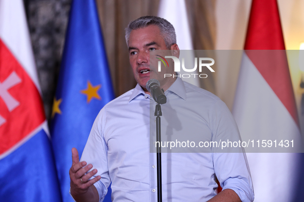 Austrian Chancellor Karl Nehammer meets with Polish Prime Minister Donald Tusk, European Commission President Ursula von der Leyen, Czech Pr...