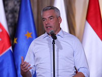 Austrian Chancellor Karl Nehammer meets with Polish Prime Minister Donald Tusk, European Commission President Ursula von der Leyen, Czech Pr...