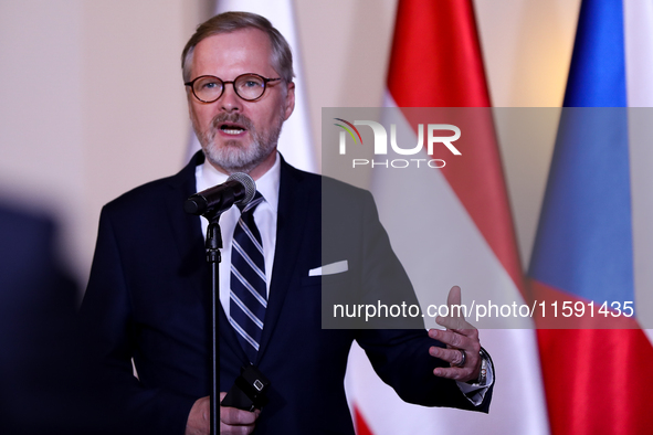 Czech Prime Minister Petr Fiala meets with Polish Prime Minister Donald Tusk, EC President Ursula von der Leyen, Slovak Prime Minister Rober...