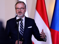 Czech Prime Minister Petr Fiala meets with Polish Prime Minister Donald Tusk, EC President Ursula von der Leyen, Slovak Prime Minister Rober...