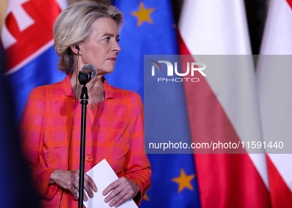 European Commission President Ursula von der Leyen meets with Polish Prime Minister Donald Tusk, Czech Prime Minister Petr Fiala, Slovak Pri...