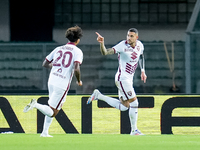 Antonio Sanabria of Torino FC celebrates after scoring first goal during the Serie A Enilive match between Hellas Verona and Torino FC at St...