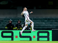 Antonio Sanabria of Torino FC celebrates after scoring first goal during the Serie A Enilive match between Hellas Verona and Torino FC at St...