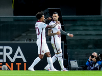 Antonio Sanabria of Torino FC celebrates after scoring first goal during the Serie A Enilive match between Hellas Verona and Torino FC at St...