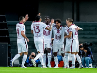 Antonio Sanabria of Torino FC celebrates after scoring first goal during the Serie A Enilive match between Hellas Verona and Torino FC at St...