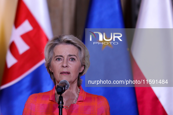 European Commission President Ursula von der Leyen meets with Polish Prime Minister Donald Tusk, Czech Prime Minister Petr Fiala, Slovak Pri...