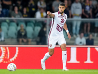 Adam Masina of Torino FC gestures during the Serie A Enilive match between Hellas Verona and Torino FC at Stadio Marcantonio Bentegodi on Se...