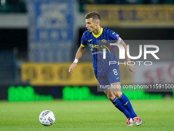 Darko Lazovic of Hellas Verona during the Serie A Enilive match between Hellas Verona and Torino FC at Stadio Marcantonio Bentegodi on Septe...