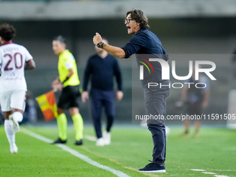 Paolo Vanoli head coach of Torino FC gestures during the Serie A Enilive match between Hellas Verona and Torino FC at Stadio Marcantonio Ben...