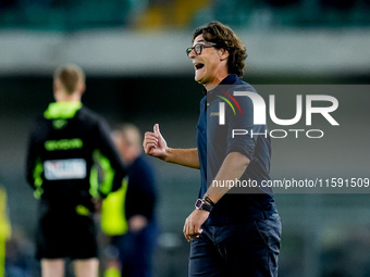 Paolo Vanoli head coach of Torino FC yells during the Serie A Enilive match between Hellas Verona and Torino FC at Stadio Marcantonio Benteg...