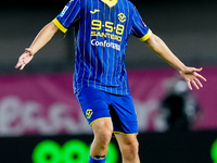 Reda Belahyane of Hellas Verona during the Serie A Enilive match between Hellas Verona and Torino FC at Stadio Marcantonio Bentegodi on Sept...