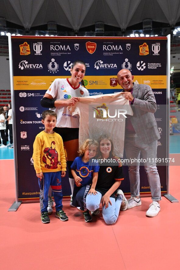 In action during day 3 of the CEV Volleyball Challenge Cup 2025 Women - Prequalification Round WEVZA CUP between VRoma Volley and Volleyball...