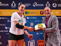 In action during day 3 of the CEV Volleyball Challenge Cup 2025 Women - Prequalification Round WEVZA CUP between VRoma Volley and Volleyball...