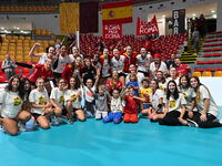 In action during day 3 of the CEV Volleyball Challenge Cup 2025 Women - Prequalification Round WEVZA CUP between VRoma Volley and Volleyball...