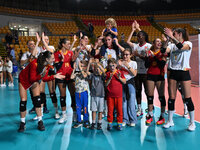 In action during day 3 of the CEV Volleyball Challenge Cup 2025 Women - Prequalification Round WEVZA CUP between VRoma Volley and Volleyball...