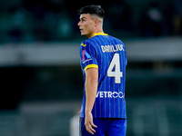 Flavius Daniliuc of Hellas Verona looks on during the Serie A Enilive match between Hellas Verona and Torino FC at Stadio Marcantonio Benteg...