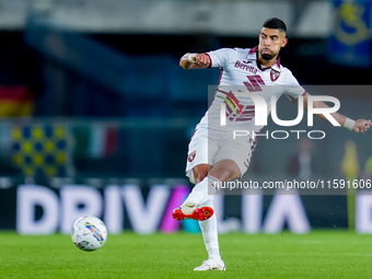 Adam Masina of Torino FC during the Serie A Enilive match between Hellas Verona and Torino FC at Stadio Marcantonio Bentegodi on September 2...